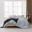 MENDALE Duvet Cover Set - Premium Bedding Set - 200*200 cm Duvet Cover with 65*65 cm Pillow Case - Soft Brushed Microfiber- Light Blue & Light Grey image 5