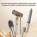 Uniorange H16 Draagbare Opvouwbare Snelheids-Haardroger, Motorsnelheid 110.000 tpm, Ionenschildtechnologie 1 Miljard+, Inclusief 4 Stylingmondstukken, Goud.000 TPM Hoge Snelheidsmotor, Droogt 4x Sneller, Volledig Accessoirepakket Inbegrepen image 2