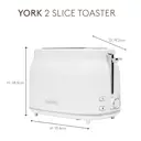 Haden York 2 Slice Toaster, Extra-Wide Slots, Coated Stainless Steel, White - 211255 image 5