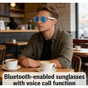 Verbex E13-C White Glasses, AI Glasses, Smart Glasses, Bluetooth Glasses, Music Playback, Call Answering, Wi-Fi Transmission, Voice Wake-up, Weather Forecast image 1