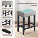 Tabourets de bar Ckaff, ensemble de 2, chaises de bar de 65,5 cm de haut, chaises de cuisine, en lin, chaise de maquillage, chaise de salle à manger, tabouret de salle de bain, tabouret de bureau, tabouret de comptoir avec repose-pieds pour cuisine, salon. image 4