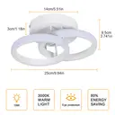 Weiße LED-Deckenleuchte mit zwei Ringen, 22W, warmweißes Licht 3000K, geeignet für Schlafzimmer und Wohnzimmer image 2