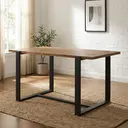 Dining Table Pembroke Rectangle Pine Natural/Black 90x150cm image 0