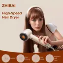 Zhibai retro high-speed hair dryer for home use, with 250 million positive and negative ions for hair care, low noise, 1400W high power, 110000 rpm motor, high wind speed drying, gift box for women's birthdays image 9