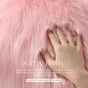 Phantoscope Faux Fur Solid Decorative Pillow Cover Fluffy Throw Pillow Mongolian Luxury Fuzzy Pillow Case Cushion Cover for Bedroom and Couch, Pink 18 x 18 Inches image 1