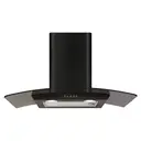 CDA ECP72BL 70 cm Curved Glass Chimney Cooker Hood – Black – Energy Class D image 0