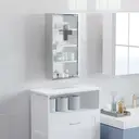 HOMCOM 4 Tier Stainless Steel Wall Mounted Medicine Cabinet Glass Lockable Door Storage Shelves Houseware Bathroom Furniture 60Hx30Wx12D(cm) w/2 Keys image 1