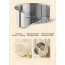 PURECOOK Colored Ceramic-Coated 316 Stainless Steel 2-Piece Milk Pot with Steamer Insert Series | 316 Milk Pot (Exterior: Off-White Ceramic Coating, Interior: 316 Stainless Steel), Stainless Steel Handle Wrapped in Silicone, Earless Steamer Insert, with Silicone Glass Lid image 7