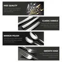 FangYuan Set de 4 couverts en acier inoxydable texturé compatible lave-vaisselle - Or image 4