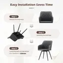 CLIPOP Faux Leather Dining Chairs, Set of 2, 360 °Swivel Upholstered Kitchen Chairs Armchair with Backrest and Metal Legs for Home Office Bedroom Living Room Lounge 0588 deep grey 54.5*60*84 cm image 6