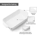 Dafuceramic Casserole Dishes for Oven, Baking Dishes, Ceramic Bakeware Sets of 4, Rectangular Baking Pan Set with Handles for Baking, Casserole, Kitchen, Wedding Gift,White image 2