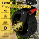 Sekey Chariot XXL Pliable avec Freins 150 l 150 kg, pneus Larges Tous Les terrains, breveté Pliable dans 4 Directions, Aucun Assemblage nécessaire, XXL 4020, Noir image 3