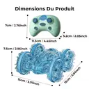 Voiture jouet télécommandée Tokky Entièrement étanche à l'eau Transmission intégrale Rotation à 360° Lumières colorées Chargement USB Amphibie QX014 image 9