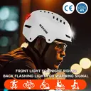 DKONI HS-158 Casque de vélo adulte rechargeable USB avec éclairage avant et arrière Pour hommes et femmes Blanc S 48-55 cm image 3