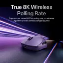 Souris gaming sans fil RAPOO VT2 MAX, véritable fréquence de rafraîchissement 8K, poids plume de 53 g, jusqu'à 750 h d'autonomie, microcontrôleur Nordic nRF54L15, commutateur optique 120 millions de clics, 10 boutons programmables, compatible macros - Violet image 1