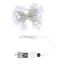 50-lumières petite balle 50-lumières 1.7 petite balle, 2-fils 3V, batterie au lithium 18650 800 mAh, temporisation à trois vitesses, clignotement à huit fonctions, avec télécommande, recharge par USB, blanc chaud. image 0