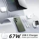 Mokin PD67W GaN Chargeur double USB-C (UE) avec câble 1,2 m - Blanc image 8