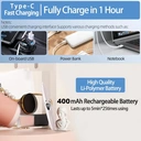 Sunluxy S600 Pink Electrothermal Eyelash Curler, Natural Curling Long-Lasting Shaping, LED Temperature and Battery Display, Smart Safe Automatic Power-Off, Rechargeable Portable Eyelash Curler image 6