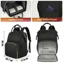 Women’s Travel Lunch Backpack， 15.6Inch Insulated Laptop Backpack with USB Port， Waterproof Cooler Bag for Men College Business， Black image 1