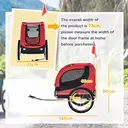 PawHut Steel Dog Bike Trailer Pet Cart Carrier for Bicycle Kit Water Resistant with Hitch Coupler Travel Red image 6