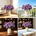 Yuejia Lot de 3 bouquets de fleurs artificielles en soie hibiscus tropical violet - 45 cm image 6