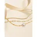 18K Gold Plated Triple Layered Necklace Set with Pearl and Rectangular Pendant image 4