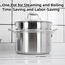 PURECOOK Triple-Ply Stainless Steel Cookware 4-Piece Set Series – 34cm 316 Stainless Steel Wok, 18cm 304 Stainless Steel Milk Pot (with Lid), 24cm 304 Stainless Steel Steamer & Soup Pot (with Lid and Steamer Insert), 28cm 304 Stainless Steel Frying Pan (Lid-Free)  zwilling image 4