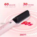 TYMO Ring Hair Straightener Brush, Flat Iron and Hair Brush 2-in-1, HC100R, 3D Ceramic Heating Teeth, 5 Temperature Settings, Anti-Scald Design, Black, Top Gift Picks, Pink image 3