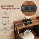 HOMCOM Fabric Chest of Drawers Bedroom with Charging Station, Dresser with 8 Fabric Drawers and Steel Frame for Living Room, Rustic Brown and Black image 3