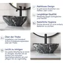 DeerValley Bathroom Sink Oval Ceramic Vessel Sink with Gray Stripes Practical Hygienic Combines Style and Function, Ideal for Modern Bathroom Design 406 x 330mm image 6