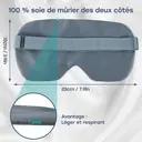 Zoesmien ZSM2321 Masque de sommeil ultra-mince en soie de mûrier et fibre de polyester avec bande élastique réglable - Bleu foncé image 3