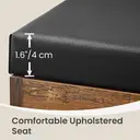 Ochama x SONGMICS Storage Bench with Cushion, Shoe Bench with Padded Seat, Entryway Bench with 3 Compartments, Hidden Storage, Shelves, Brown and Black image 6