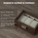 JU7CER Retro watch box, inner gray Watch Storage Box, Unisex Watch Display & Storage Case, Ideal Gift for Watch Enthusiasts 3-position image 5