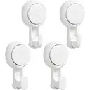 TAILI Crochet à serviette à ventouse pour salle de bain, crochets suspendus sans dommage pour mur de douche intérieur, support de douche à ventouse puissant pour serviette, éponge, tissu, facile à installer et retirer, Blanc, lot de 4 image 0