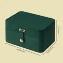 SONGMICSHOME  Portable Jewelry Box, Travel Jewelry Case, 2-Layer Jewelry Organizer, for Larger Accessories, PU Surface, Gift, Green image 2