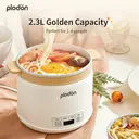 Plodon One Touch Rice Cooker with Steamer, 2.3L Non-stick Electric Cooking Pot Hot Pot, Auto Keep Warm, Multifunctional Cooker for Soup, Oatmeal , Rice, Noodles （with Rice Spoon and Measuring Cup) image 4