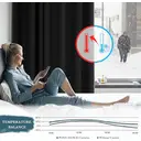 PONY DANCE Store occultant à œillets, 2 panneaux, W140 x L145 cm (W55 x L57 pouces), Noir image 1