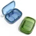 Lot de 2 Boîtes à Pilules à 3 Compartiments, Étanches à l’Humidité, Organisateur de Voyage pour Poche ou Sac, Boîte Médicaments et Vitamines Portable, Rangement pour Compléments et Huile de Poisson image 0