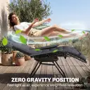 Outsunny Zero Gravity Chair, Folding Adjustable Sun Lounger Garden Recliner with Arm Pads, Cushion, Cup Holder and Headrest,  image 3