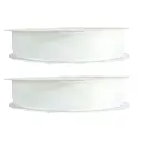 JU7CER 2-piece Princess Snow Tulle Fishtail Ribbon Set [White] 2.5cm x 18m Floral Silk Bow-Tie Wavy Tulle Plain Silk Ribbon Floral Gift Wrapping Material image 3