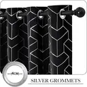 PONY DANCE Store occultant imprimées pailletées à œillets, lot de 2, W 140 x L 245 cm (W 55 x L 96 pouces), noir image 2