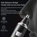 Sparoma 3-in-1 Ear and Nose Hair Trimmer – LED Display | 8500 RPM High-Speed Motor | IPX7 Waterproof | Type-C Rechargeable, Includes Extra Sideburn Trimmer and Eyebrow Trimmer Tips, TC-021 (Black) image 3