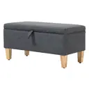 HOMCOM Ottoman Storage Padded Top Charcoal/Natural image 1