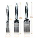 ROLLINGDOG Kit de pinceaux de peinture 5 pièces, pinceaux professionnels à poils synthétiques, pour murs, plafonds, meubles, portes et fenêtres, peinture intérieure et extérieure, bricolage, rénovation, amélioration de la maison, poignée ergonomique, résistants à la perte de poils image 2