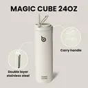 Bottle Bottle Insulated Water Bottle with Straw Lid and Handle - Stainless Steel Double-Wall Vacuum Insulated, Leakproof, BPA-Free, for Sports, Travel, Gym (Ivory White) image 1