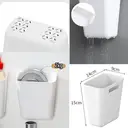 Pack of 4 Self-Adhesive Wall Mounted Storage Boxes, Kitchen Cabinet Door Storage Box, Bathroom Organiser, for Cupboard, Bathroom, Fridge Small Items Organiser Storage Box image 1