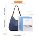 Kono Canvas Shoulder Tote Bag, Vintage Hobo Handbag for Women, Casual Top Handle Bag for Work School Travel Shopping Navy image 2