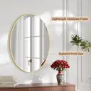 Melodieux Oval Wall Mirror 51x71cm Gold Circle Hanging Wall Mirror Home Decorative Wall Mounted Vanity Mirror for Bathroom Living Room Hallway image 1