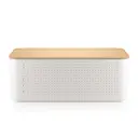Bodum BISTRO Bread Box Large - White with Bamboo Lid image 0