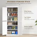 HOMCOM 184cm Freestanding Kitchen Cupboard with 4 Doors, Modern Storage Cabinet Organizer with 6-Tier Shelving and 4 Adjustable Shelves, White image 2